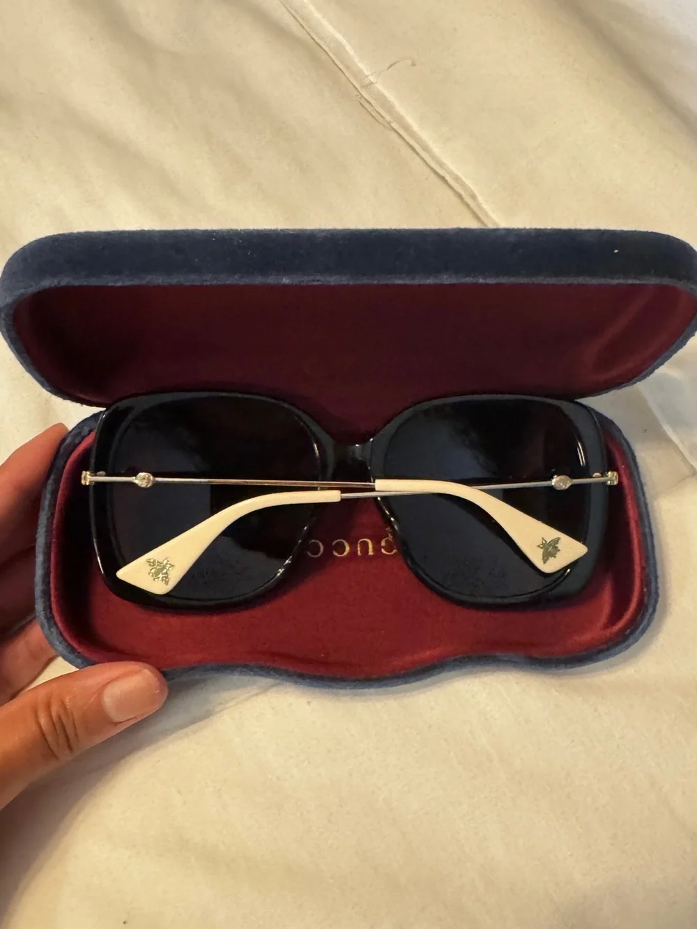Gucci Women’s Black Square Oversized Sunglasses with Dark Lenses